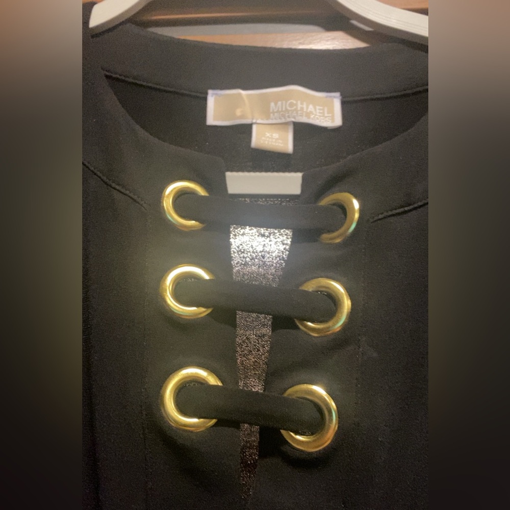 Michael Kors Black Lace-Up midi dress size Xs - Picture 5 of 7
